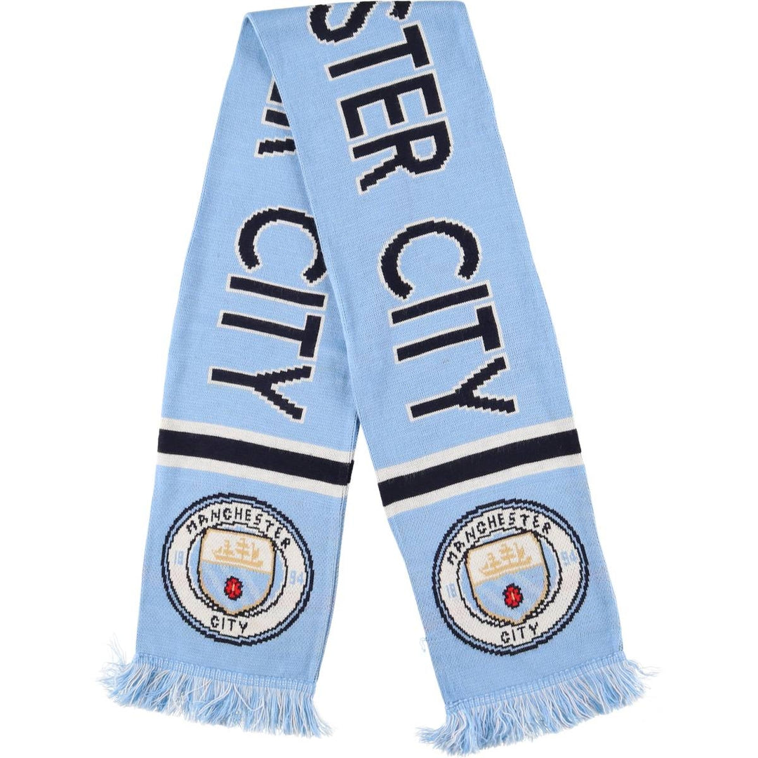 Premier League Manchester City FC Soccer Acrylic Scarf, Made in the UK acrylic Blue type light blue Vintage Second Hand