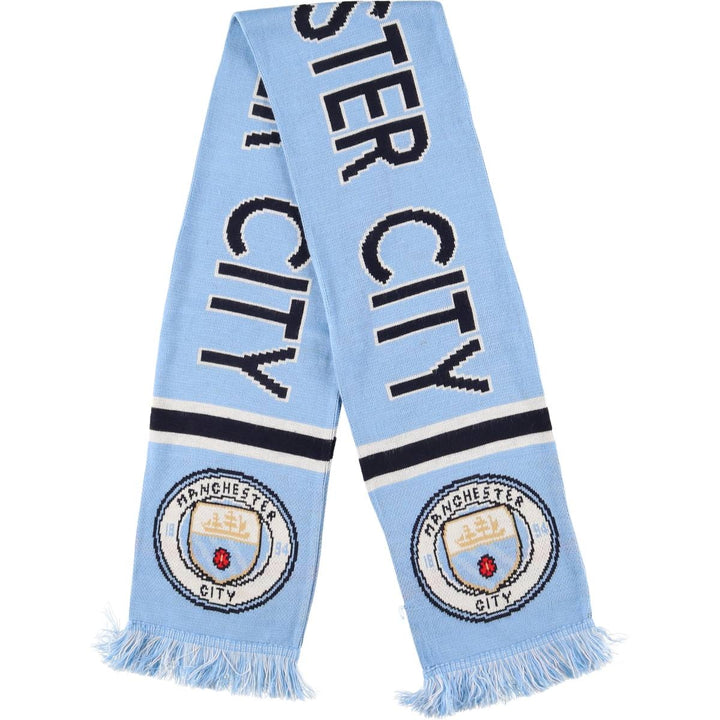 Premier League Manchester City FC Soccer Acrylic Scarf, Made in the UK acrylic Blue type light blue Vintage Second Hand