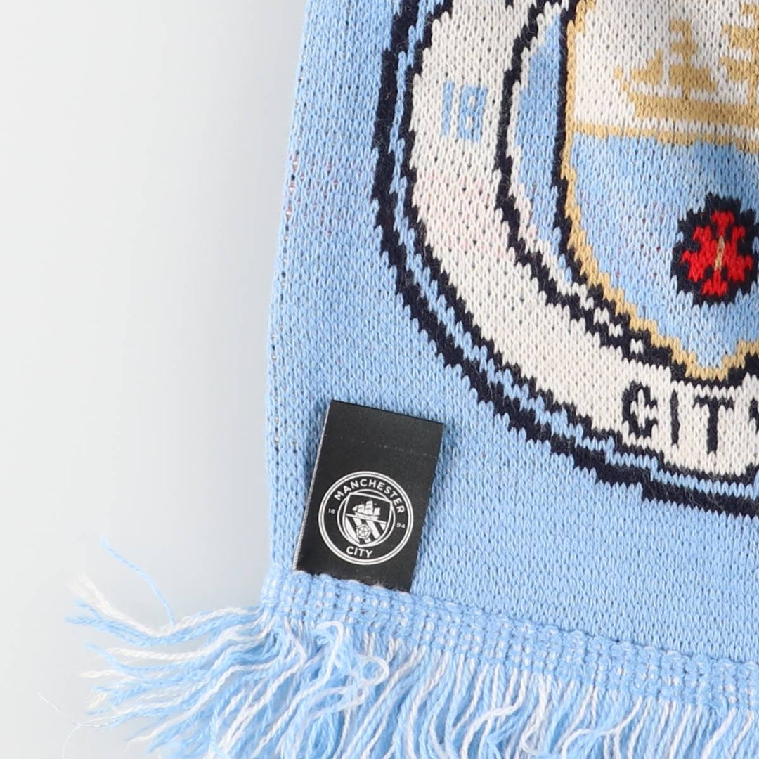 Premier League Manchester City FC Soccer Acrylic Scarf, Made in the UK acrylic Blue type light blue Vintage Second Hand
