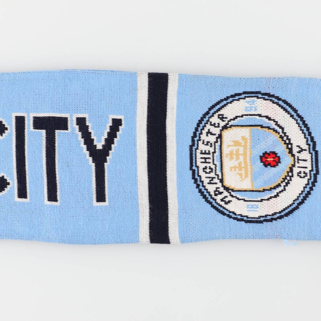 Premier League Manchester City FC Soccer Acrylic Scarf, Made in the UK acrylic Blue type light blue Vintage Second Hand