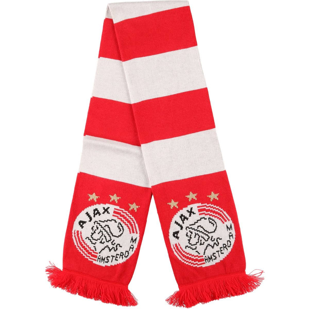 EREDIVISIE AJAX AMSTERDAM Soccer Acrylic Scarf Made in Europe acrylic red type Vintage Second Hand