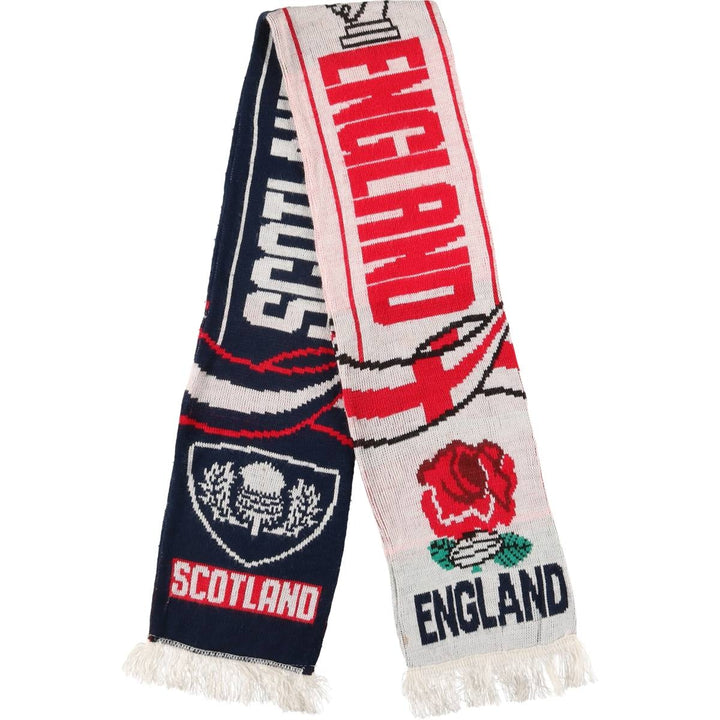 All-over print rugby scarf unclear navy blue type Vintage Second Hand