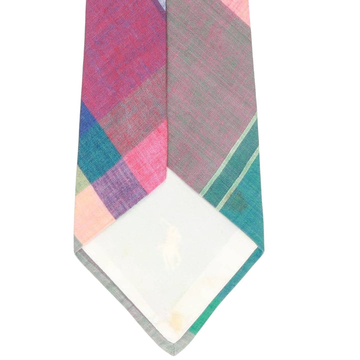 Ralph Lauren POLO by Ralph Lauren Madras Check Tie Made in USA cotton multicolor Vintage Second Hand