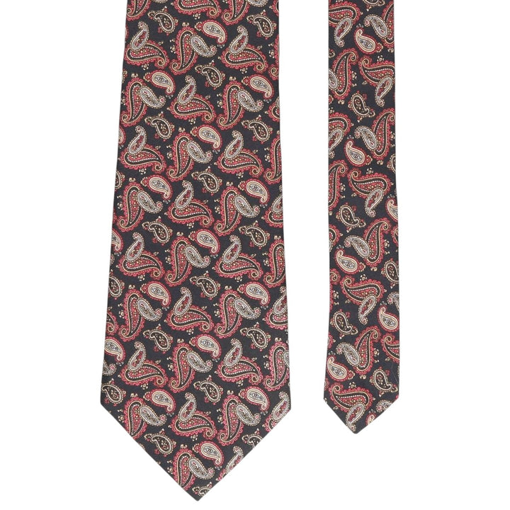 Christian Dior Paisley Pattern Tie Made in USA silk black type Vintage Second Hand