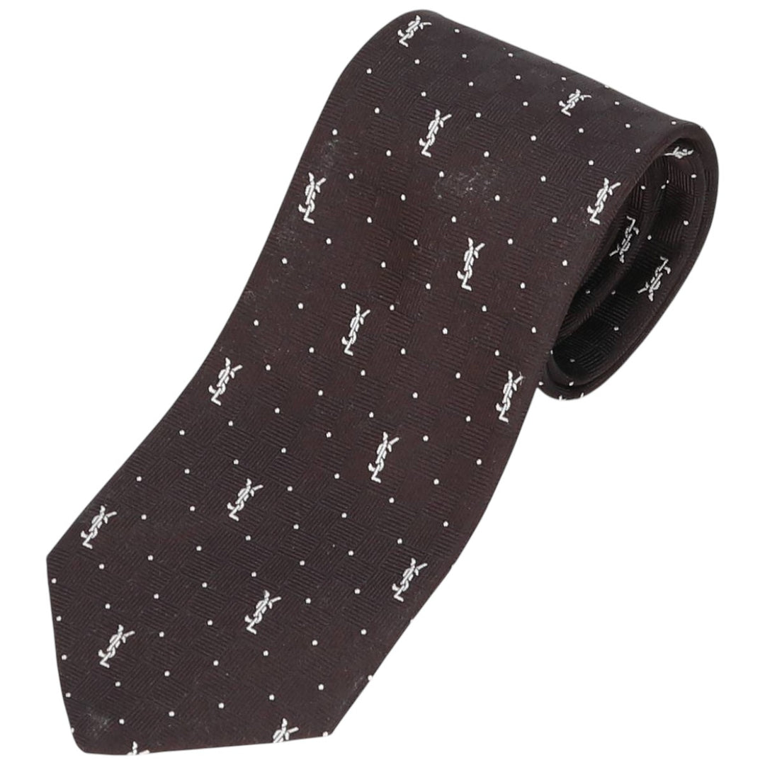 Yves Saint Laurent Monogram Tie unclear brown type Vintage Second Hand