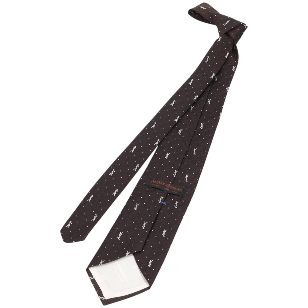 Yves Saint Laurent Monogram Tie unclear brown type Vintage Second Hand