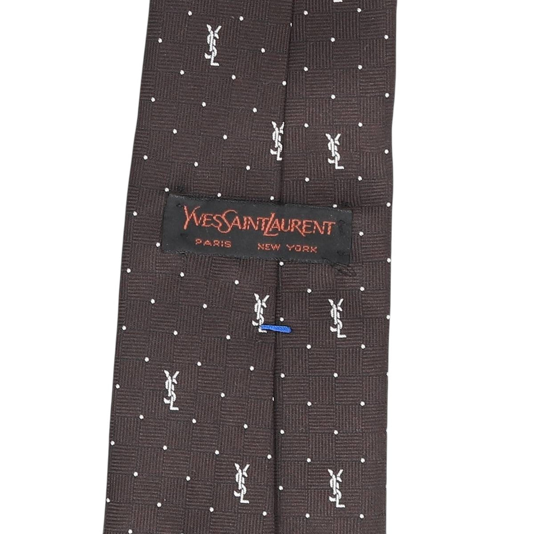 Yves Saint Laurent Monogram Tie unclear brown type Vintage Second Hand