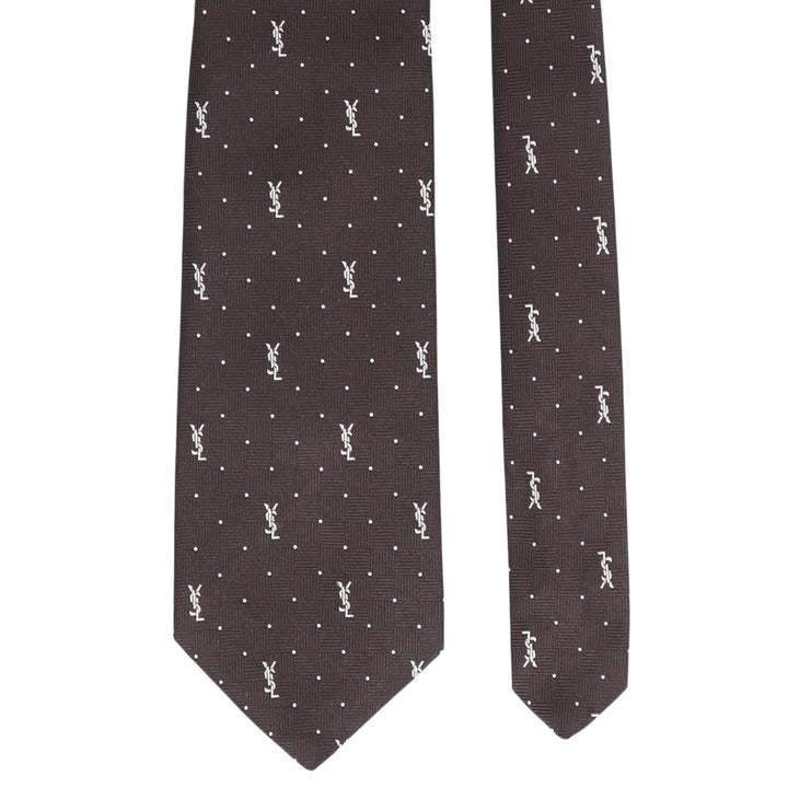 Yves Saint Laurent Monogram Tie unclear brown type Vintage Second Hand