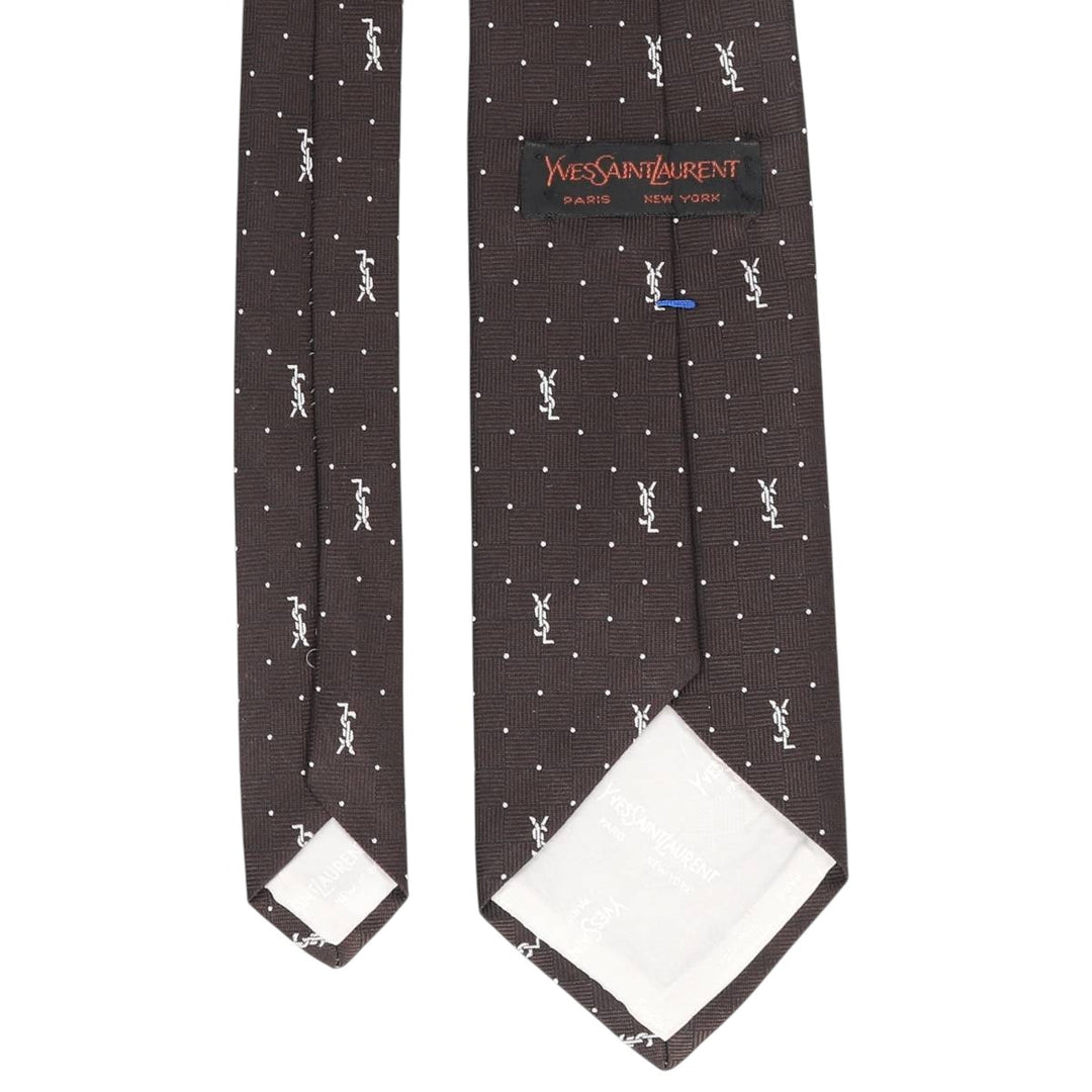 Yves Saint Laurent Monogram Tie unclear brown type Vintage Second Hand
