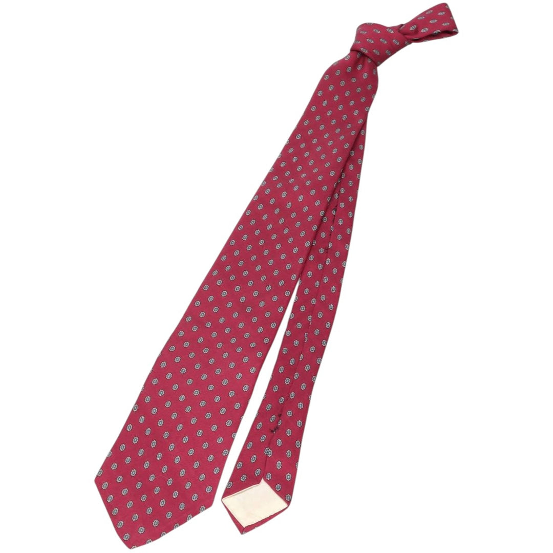 Christian Dior all-over print tie silk burgundy type Vintage Second Hand