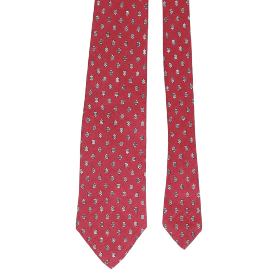 Christian Dior all-over print tie silk burgundy type Vintage Second Hand