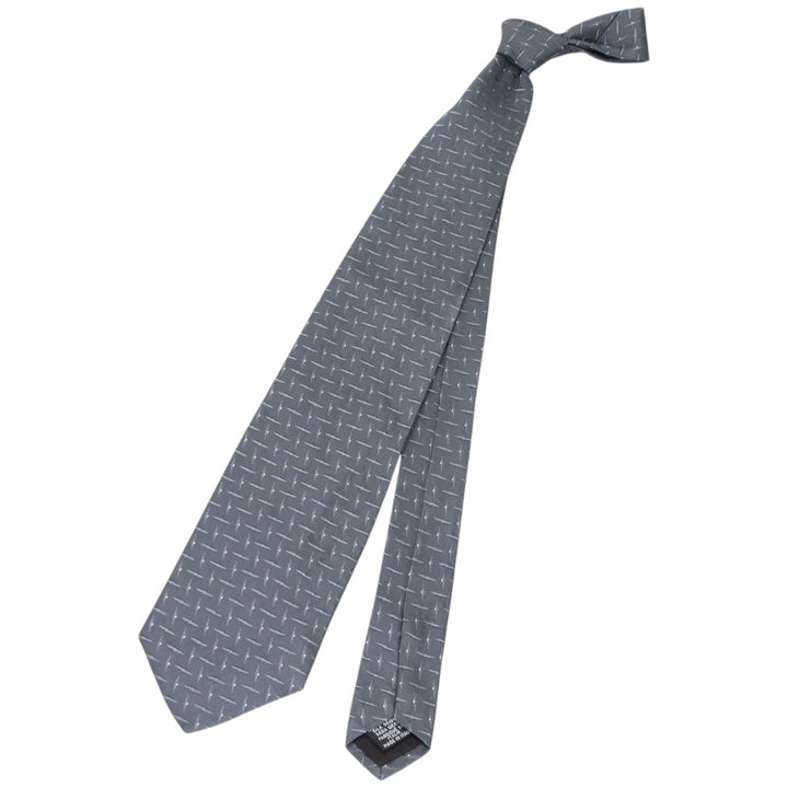 Hugo Boss all-over print tie, made in Italy silk gray type Vintage Second Hand
