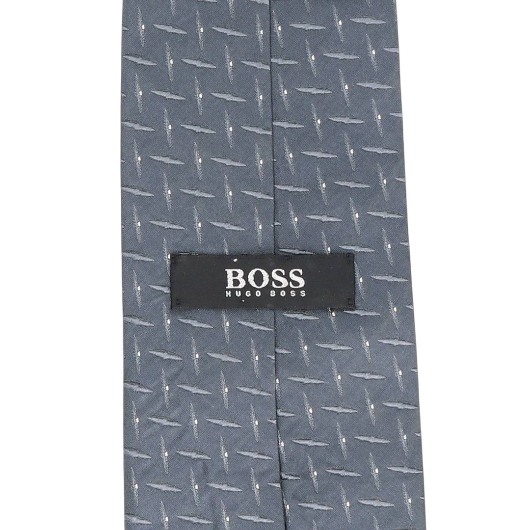 Hugo Boss all-over print tie, made in Italy silk gray type Vintage Second Hand