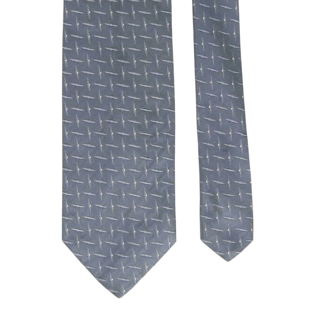 Hugo Boss all-over print tie, made in Italy silk gray type Vintage Second Hand