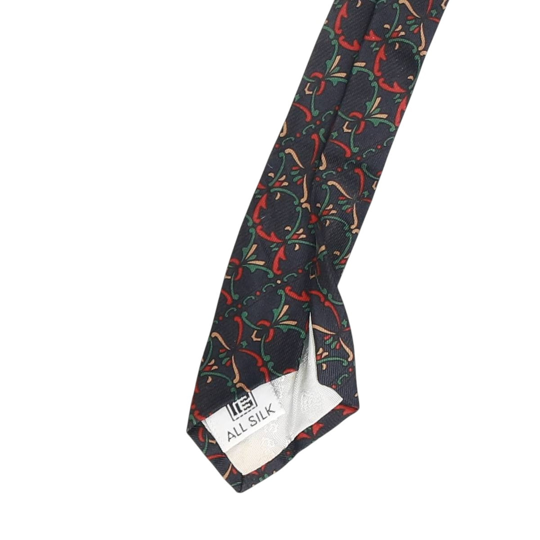 PIERRE BALMAIN all-over print tie, made in England silk navy blue type Vintage Second Hand