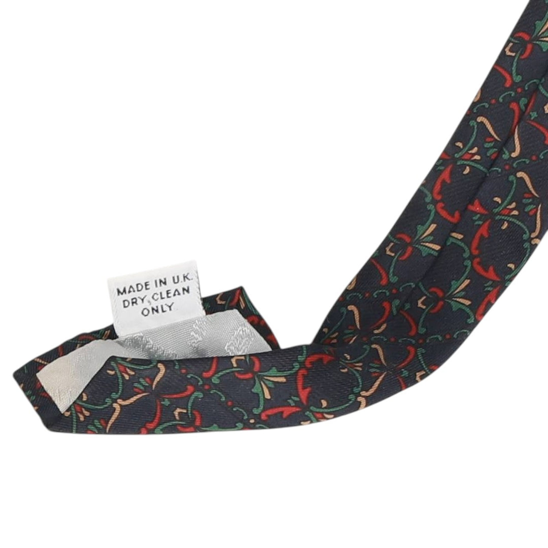 PIERRE BALMAIN all-over print tie, made in England silk navy blue type Vintage Second Hand
