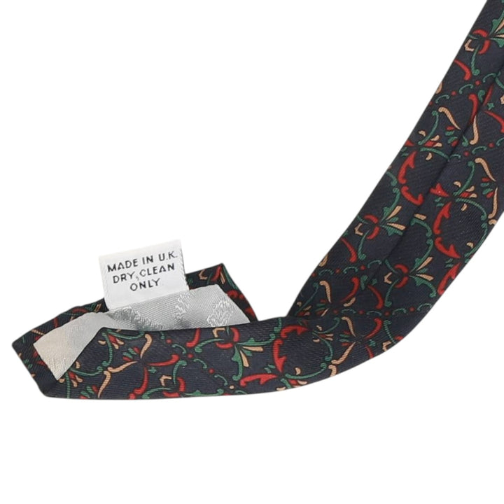PIERRE BALMAIN all-over print tie, made in England silk navy blue type Vintage Second Hand
