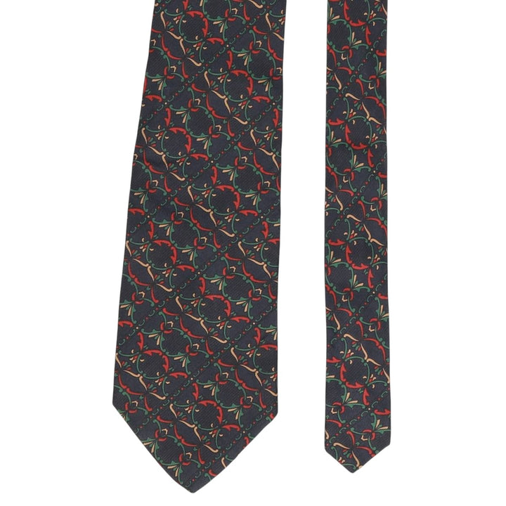 PIERRE BALMAIN all-over print tie, made in England silk navy blue type Vintage Second Hand