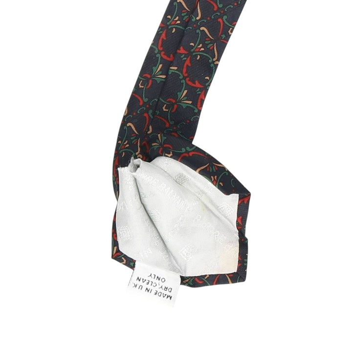 PIERRE BALMAIN all-over print tie, made in England silk navy blue type Vintage Second Hand
