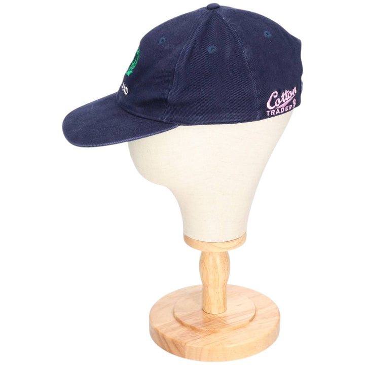 Scotland Rugby Corduroy Cap (Free Size) cotton navy blue type Vintage Second Hand