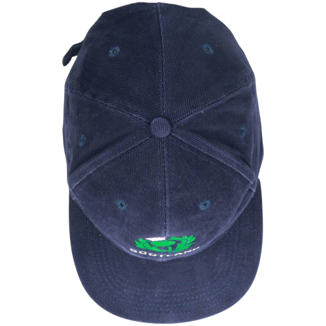 Scotland Rugby Corduroy Cap (Free Size) cotton navy blue type Vintage Second Hand