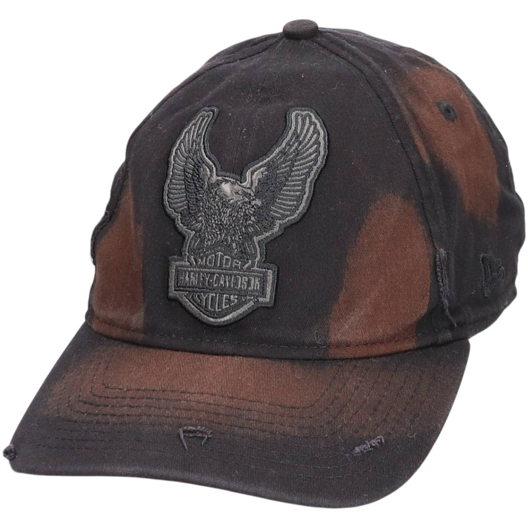 New Era Harley-Davidson Distressed Baseball Cap, One Size Fits Most cotton black type Vintage Second Hand