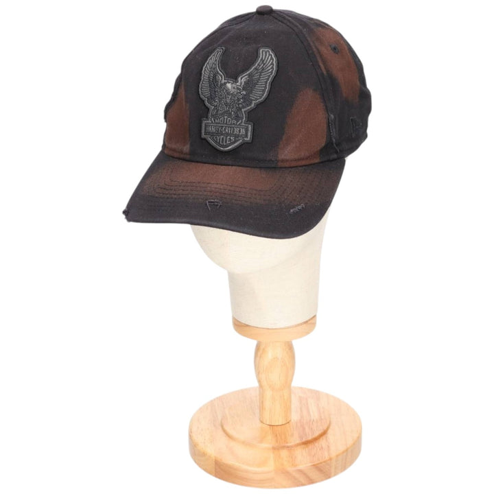 New Era Harley-Davidson Distressed Baseball Cap, One Size Fits Most cotton black type Vintage Second Hand