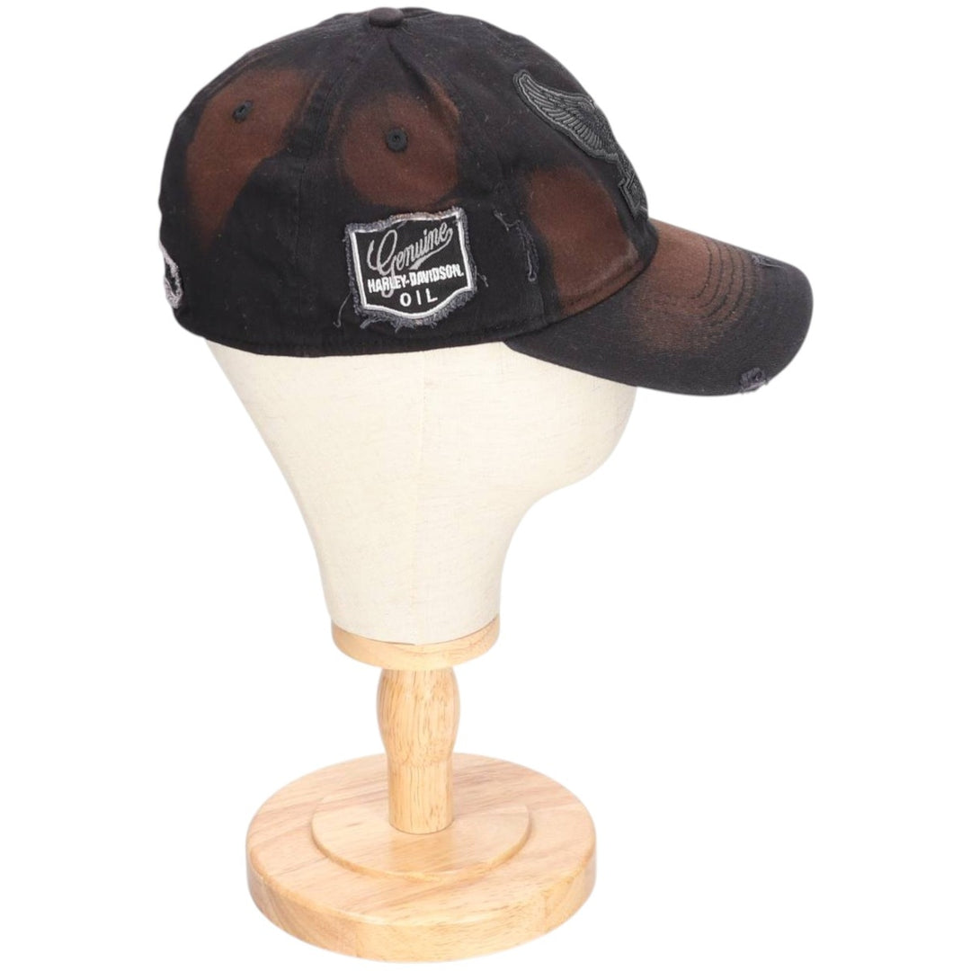New Era Harley-Davidson Distressed Baseball Cap, One Size Fits Most cotton black type Vintage Second Hand