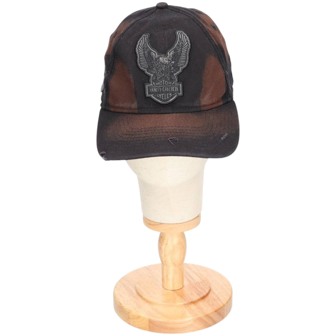 New Era Harley-Davidson Distressed Baseball Cap, One Size Fits Most cotton black type Vintage Second Hand