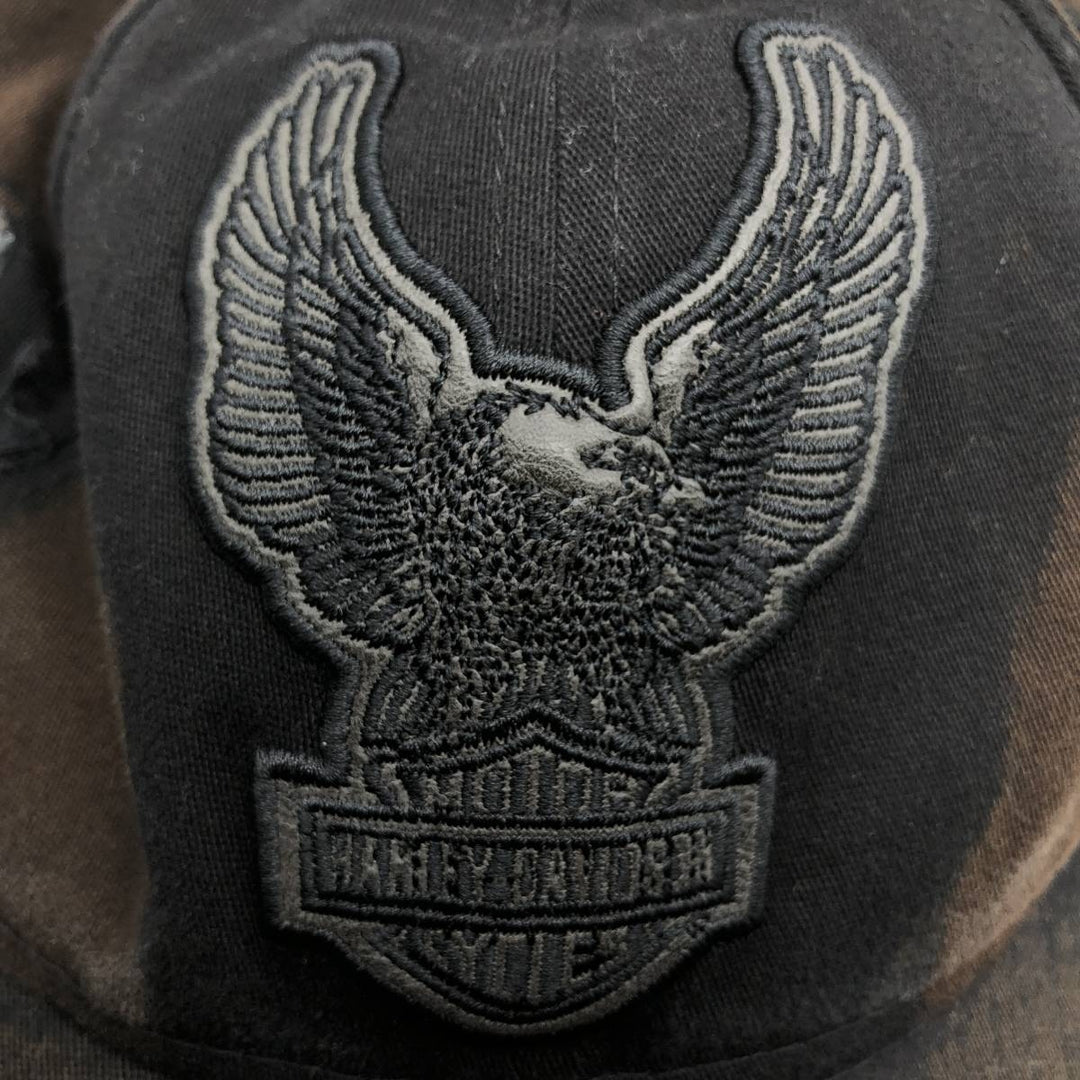 New Era Harley-Davidson Distressed Baseball Cap, One Size Fits Most cotton black type Vintage Second Hand