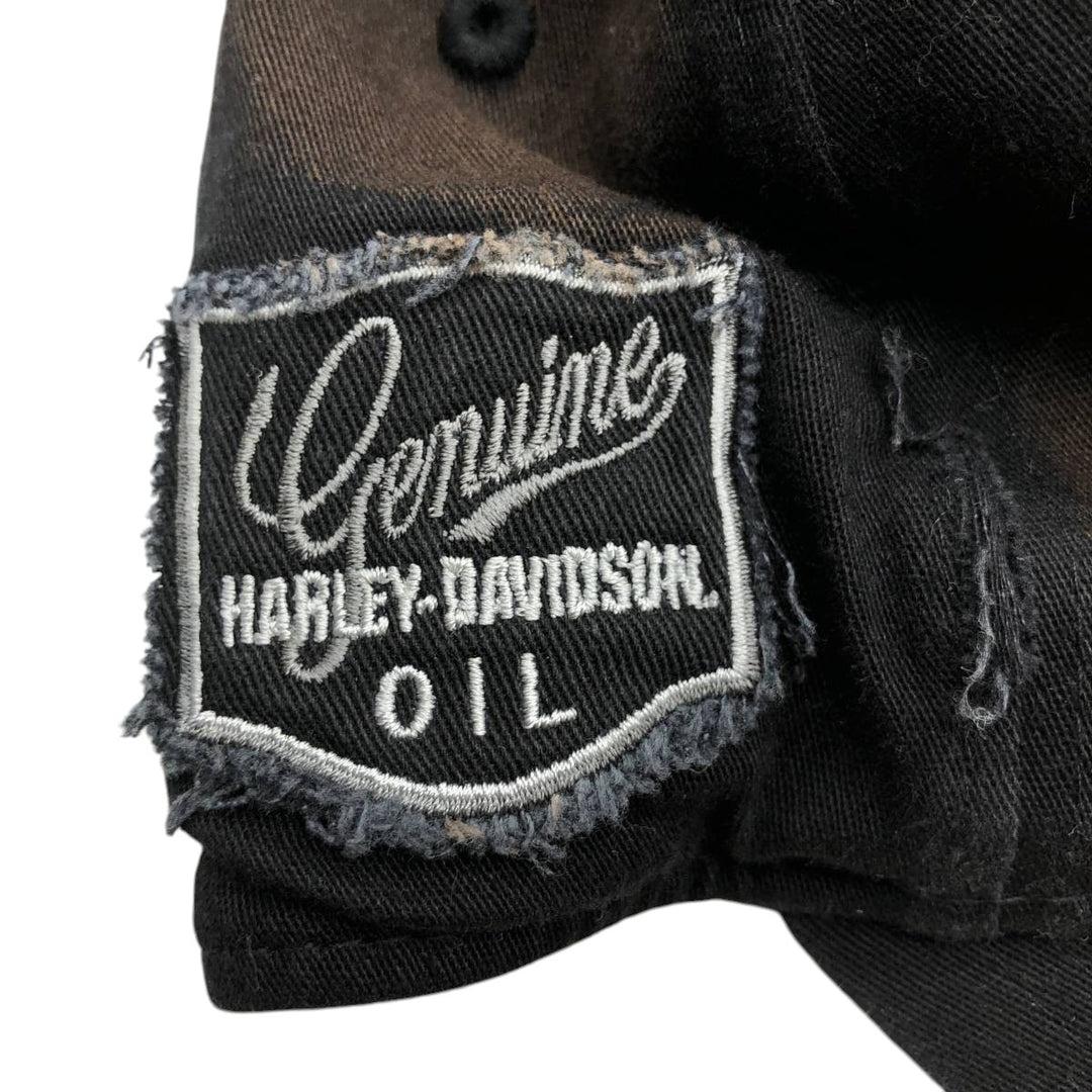 New Era Harley-Davidson Distressed Baseball Cap, One Size Fits Most cotton black type Vintage Second Hand