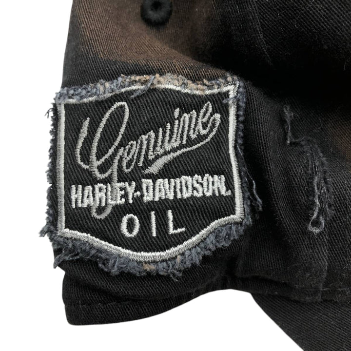 New Era Harley-Davidson Distressed Baseball Cap, One Size Fits Most cotton black type Vintage Second Hand
