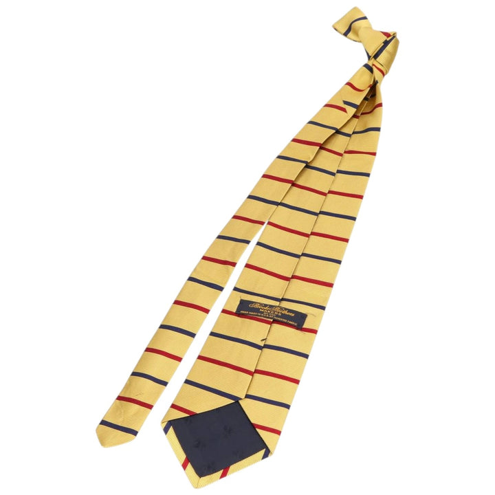 Brooks Brothers MAKERS Border Pattern Tie, Made in USA silk Gold type Vintage Second Hand
