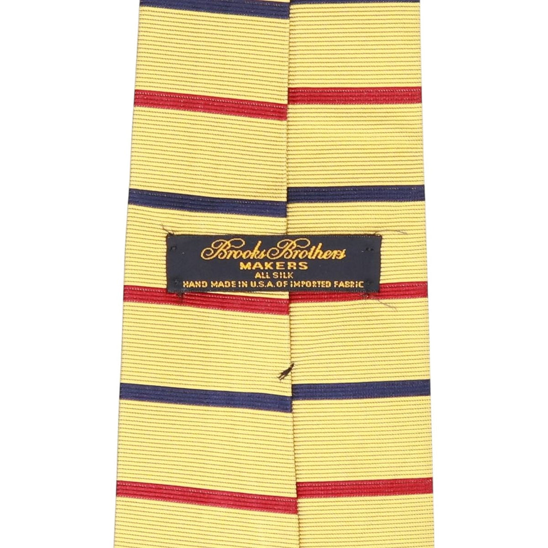 Brooks Brothers MAKERS Border Pattern Tie, Made in USA silk Gold type Vintage Second Hand