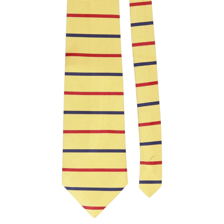 Brooks Brothers MAKERS Border Pattern Tie, Made in USA silk Gold type Vintage Second Hand
