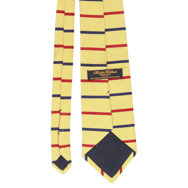 Brooks Brothers MAKERS Border Pattern Tie, Made in USA silk Gold type Vintage Second Hand