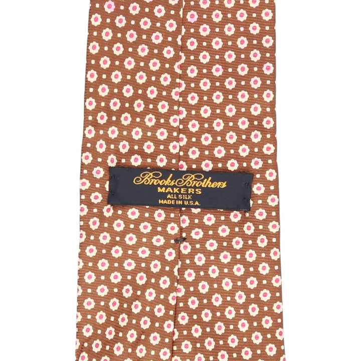 Brooks Brothers MAKERS Dot Pattern Tie, Made in USA silk Khaki type Vintage Second Hand