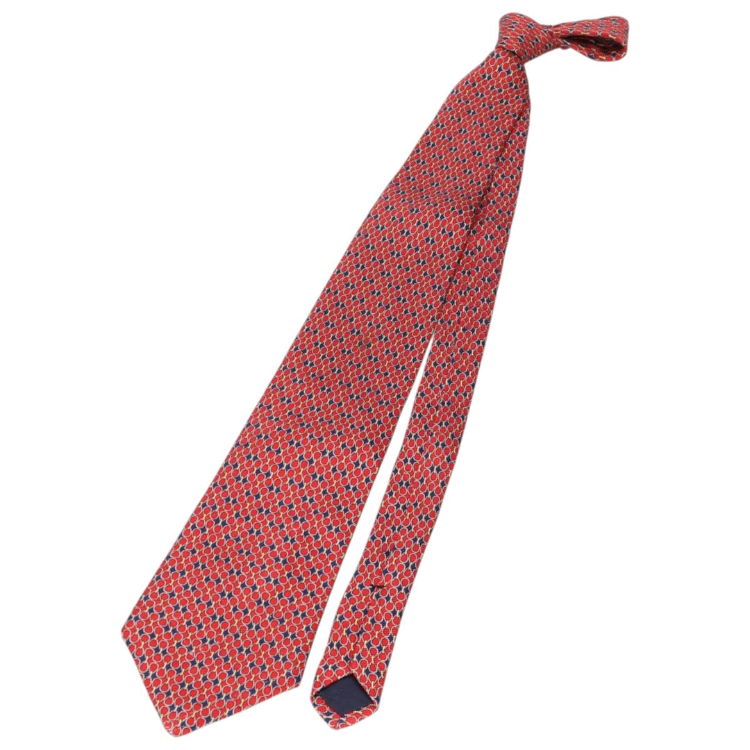 Brooks Brothers MAKERS All-Over Print Tie, Made in USA silk red type Vintage Second Hand