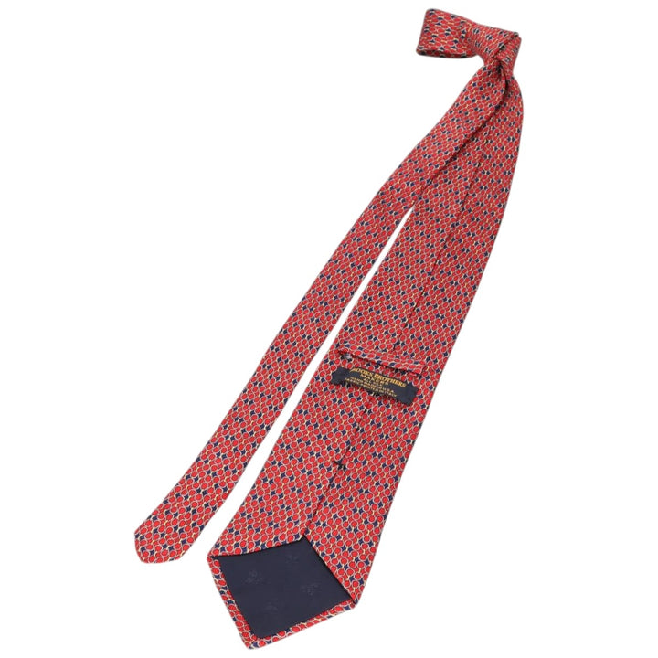 Brooks Brothers MAKERS All-Over Print Tie, Made in USA silk red type Vintage Second Hand