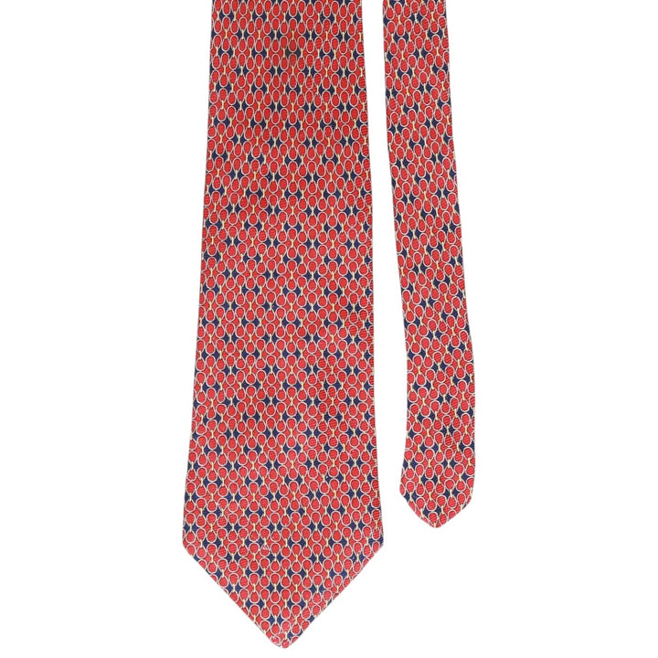 Brooks Brothers MAKERS All-Over Print Tie, Made in USA silk red type Vintage Second Hand