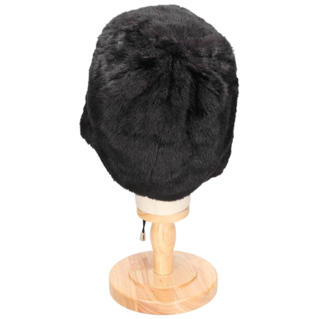PAMELA MCCOY FUR REPLICA Fur Replica Ushanka Flight Cap, One Size Fits Most acrylic black type Vintage Second Hand