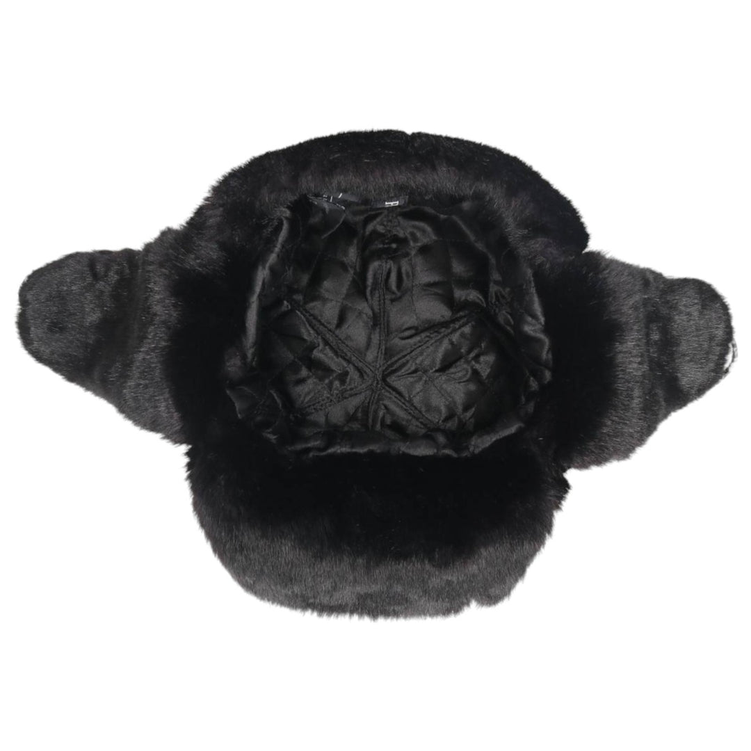 PAMELA MCCOY FUR REPLICA Fur Replica Ushanka Flight Cap, One Size Fits Most acrylic black type Vintage Second Hand