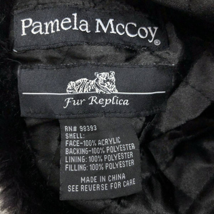 PAMELA MCCOY FUR REPLICA Fur Replica Ushanka Flight Cap, One Size Fits Most acrylic black type Vintage Second Hand