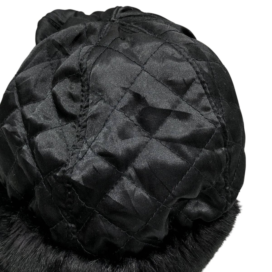 PAMELA MCCOY FUR REPLICA Fur Replica Ushanka Flight Cap, One Size Fits Most acrylic black type Vintage Second Hand