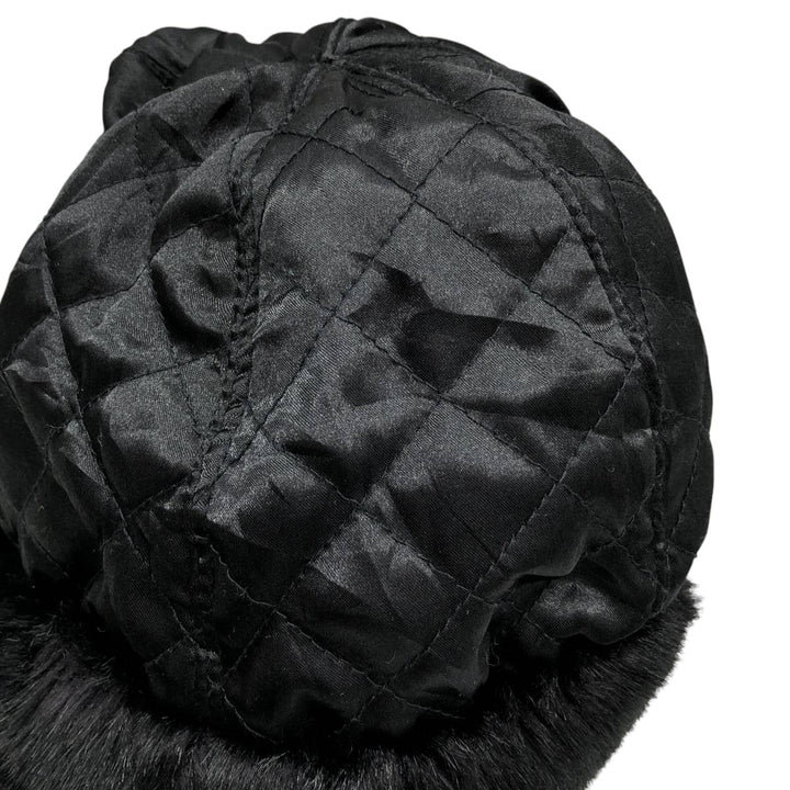PAMELA MCCOY FUR REPLICA Fur Replica Ushanka Flight Cap, One Size Fits Most acrylic black type Vintage Second Hand