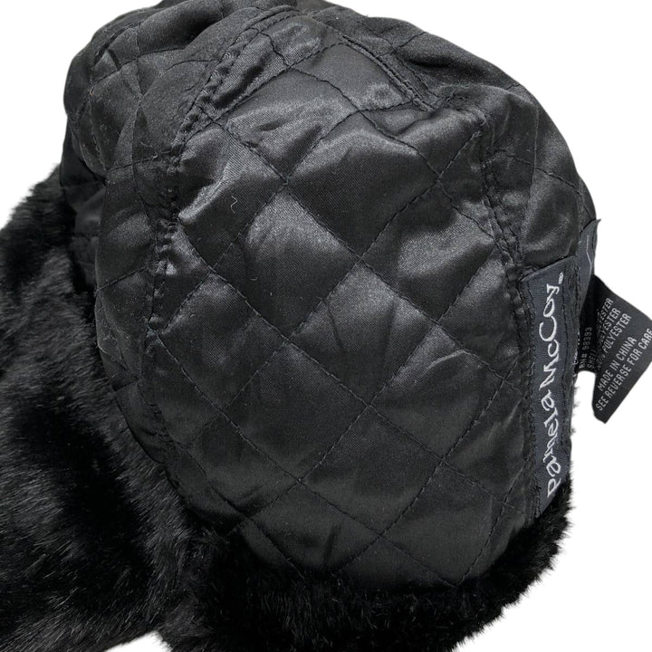 PAMELA MCCOY FUR REPLICA Fur Replica Ushanka Flight Cap, One Size Fits Most acrylic black type Vintage Second Hand
