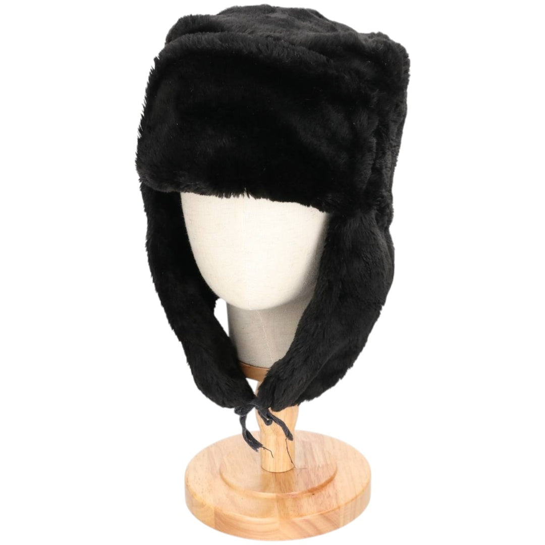 Ushanka fur flight cap, one size fits all unclear black type Vintage Second Hand