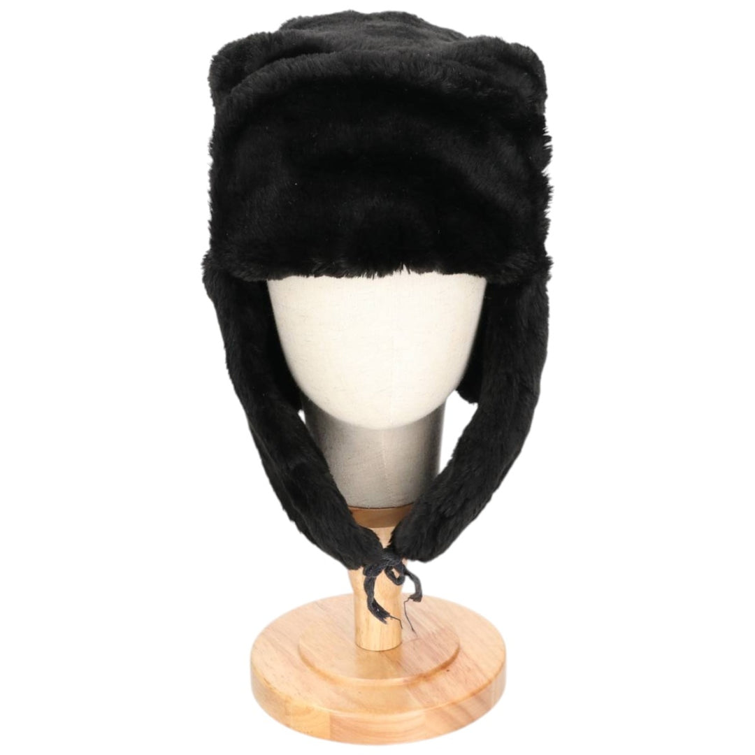 Ushanka fur flight cap, one size fits all unclear black type Vintage Second Hand