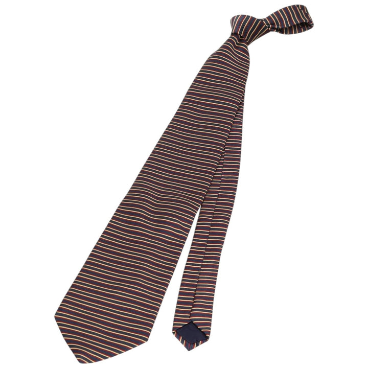 Brooks Brothers MAKERS Border Pattern Tie, Made in USA silk navy blue type Vintage Second Hand