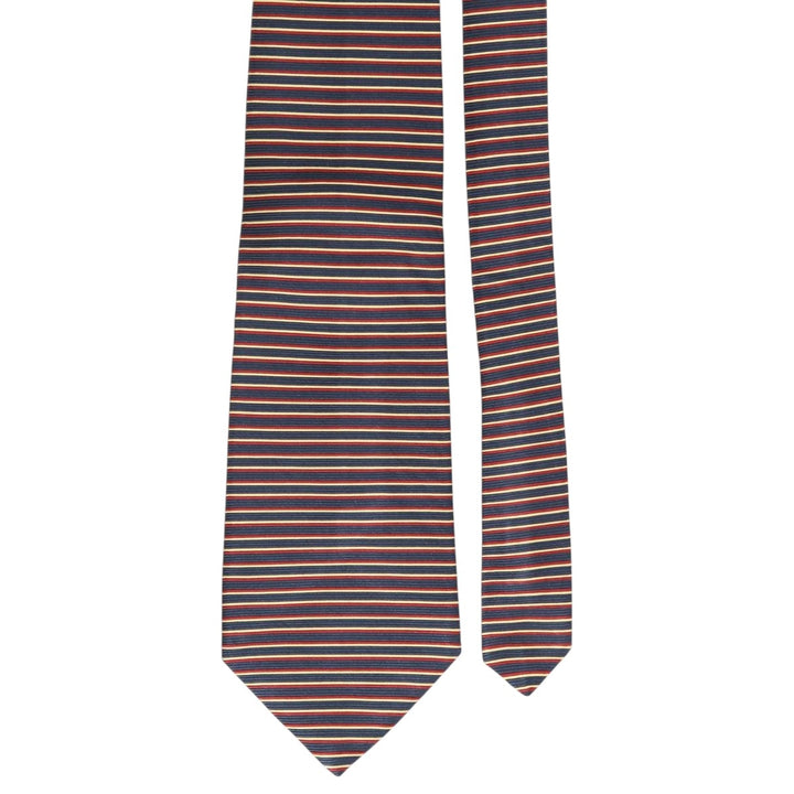 Brooks Brothers MAKERS Border Pattern Tie, Made in USA silk navy blue type Vintage Second Hand